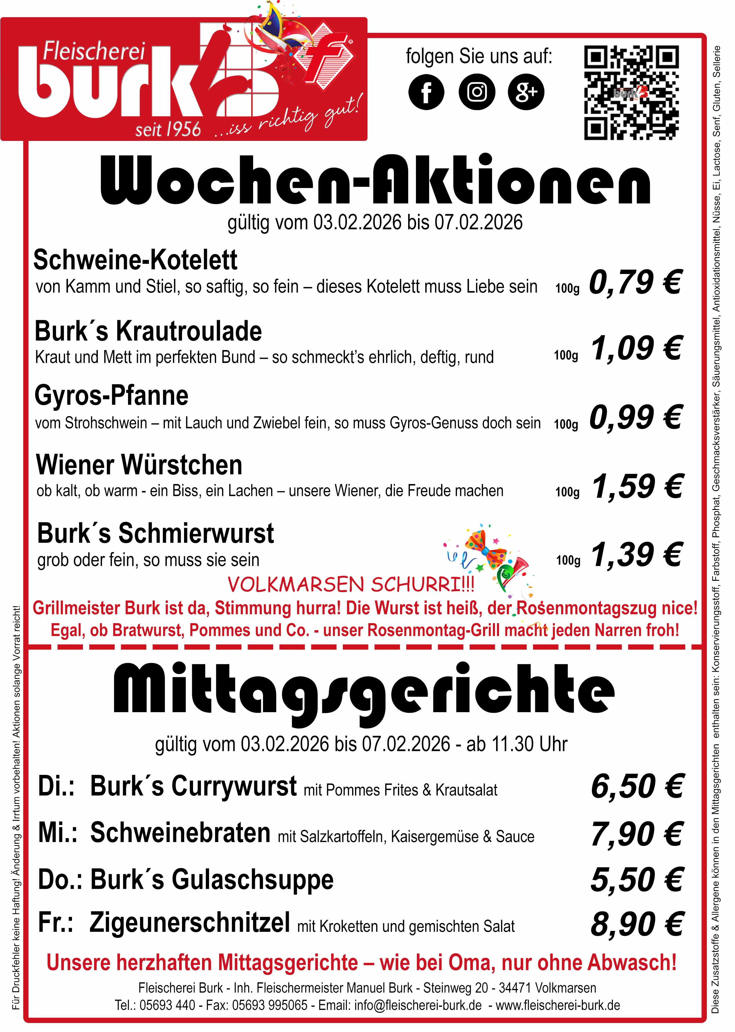 Aktionen & Mittagsgerichte