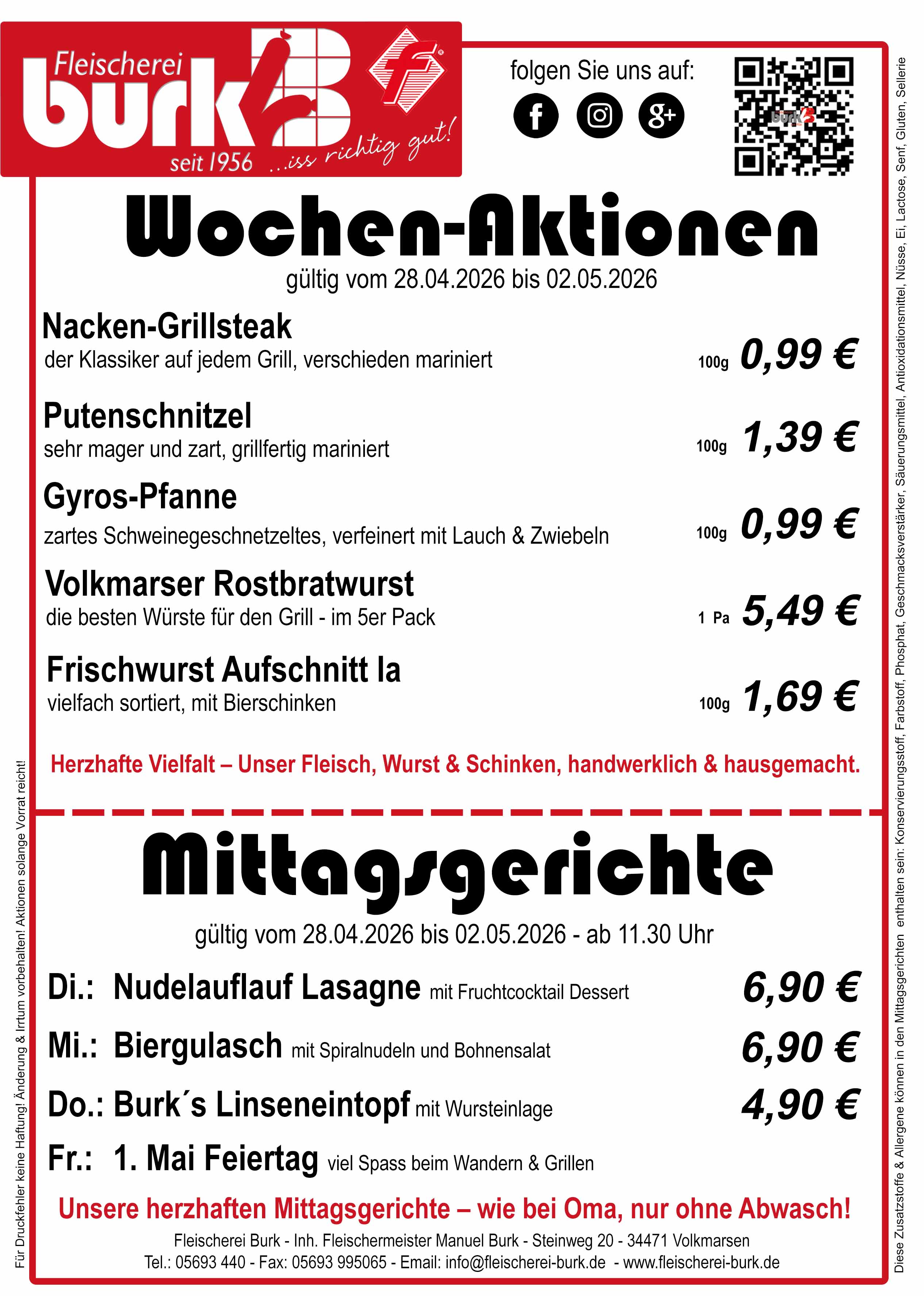Aktionen & Mittagsgerichte